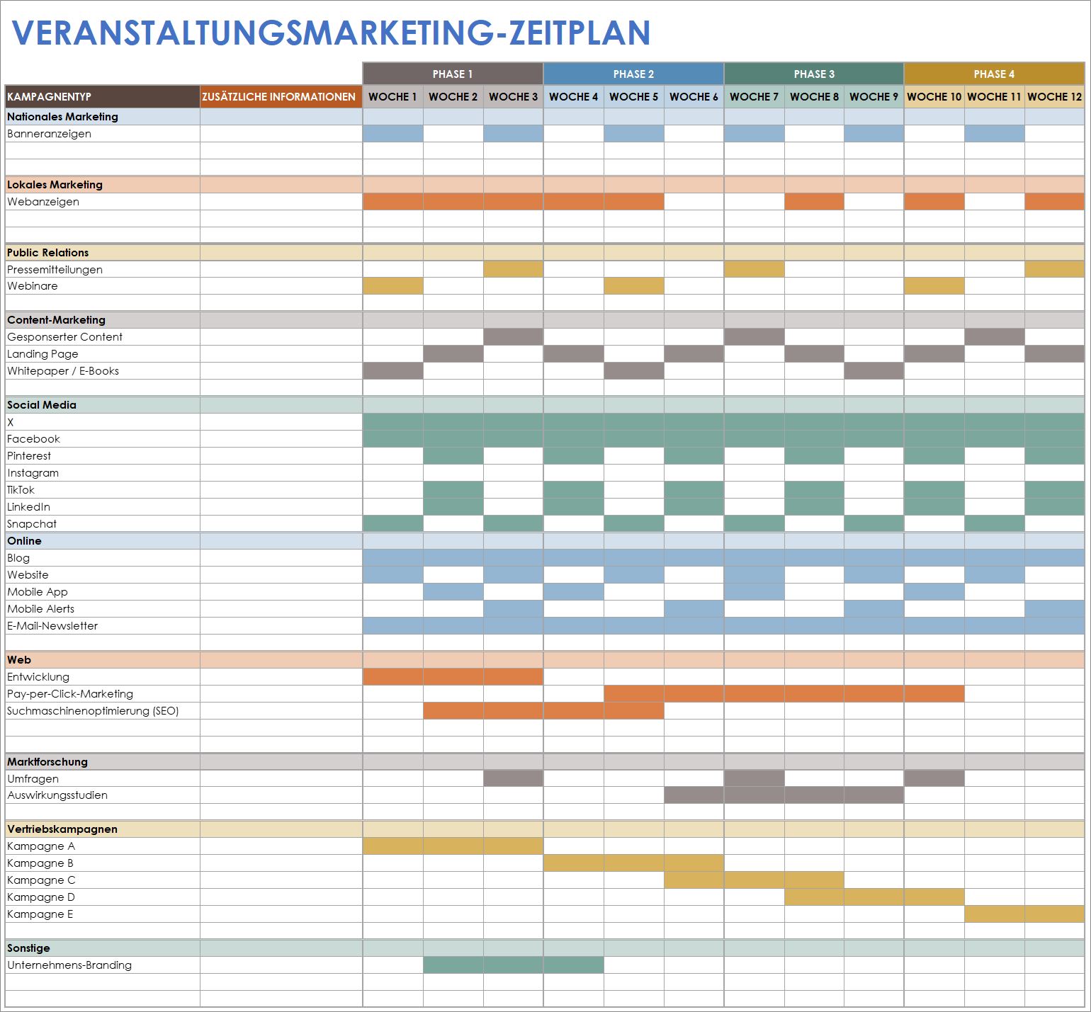  Vorlage für einen Event-Marketing-Zeitplan