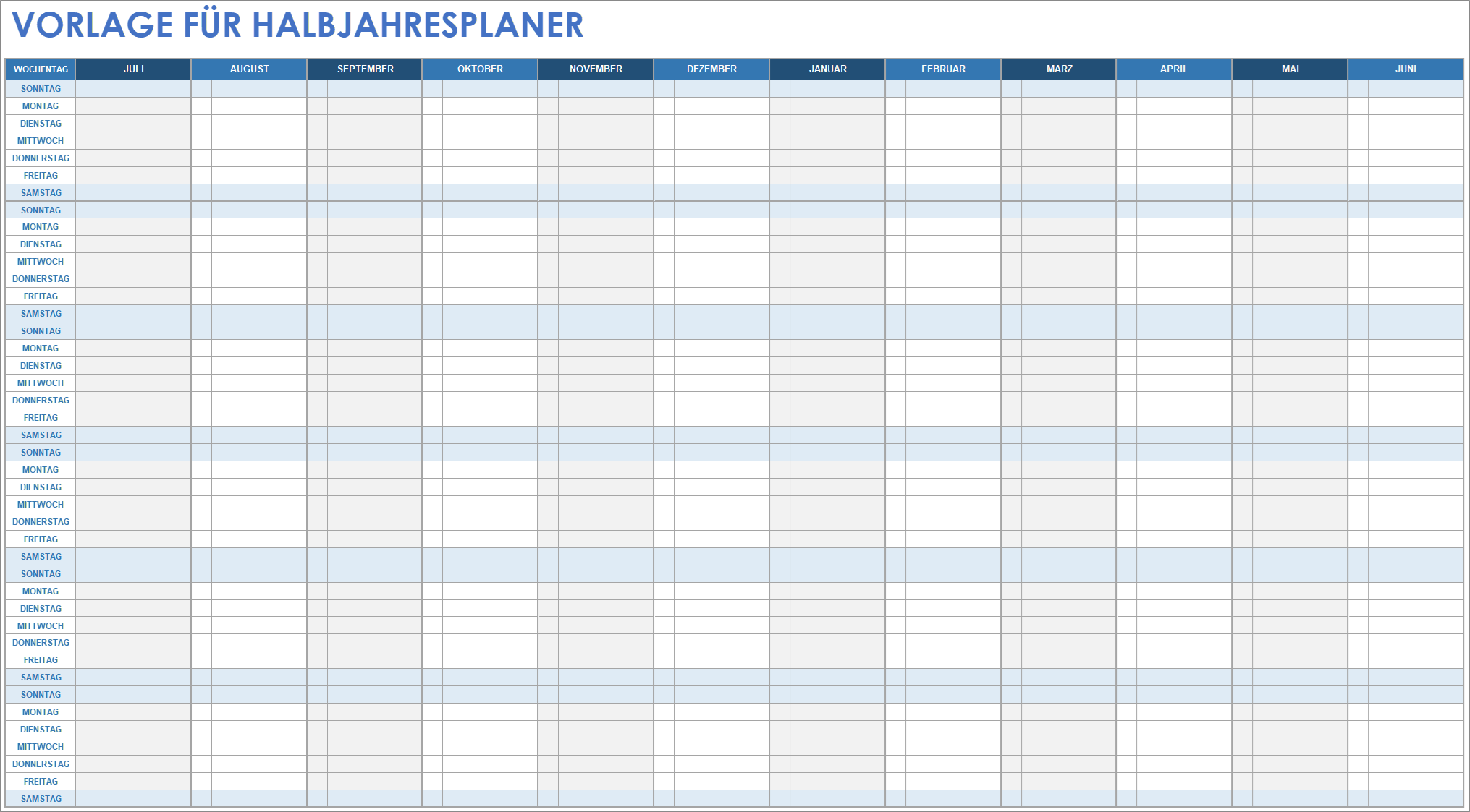  Google-Vorlage für den Halbjahresplaner