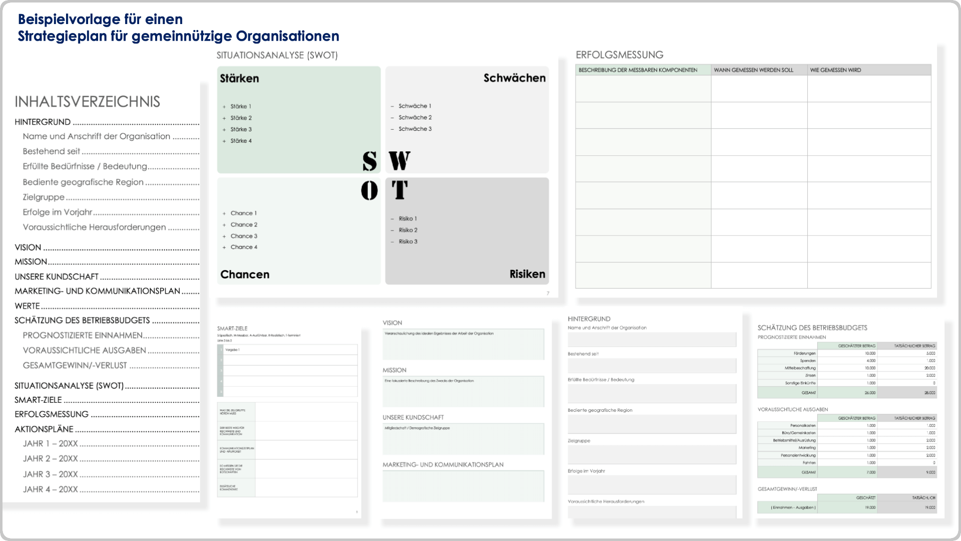  Beispiel für eine Vorlage für einen gemeinnützigen Strategieplan