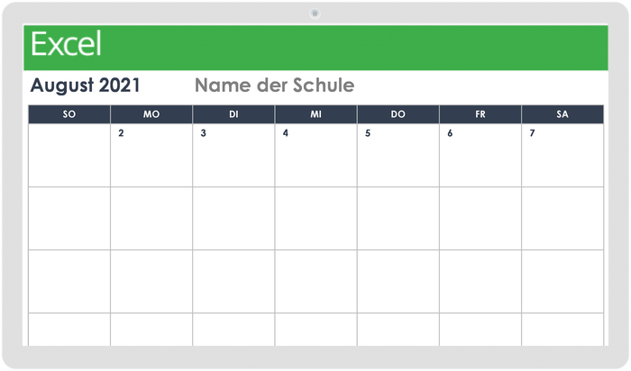 2021-2022 Monthly School Calendar Template 49541 - DE