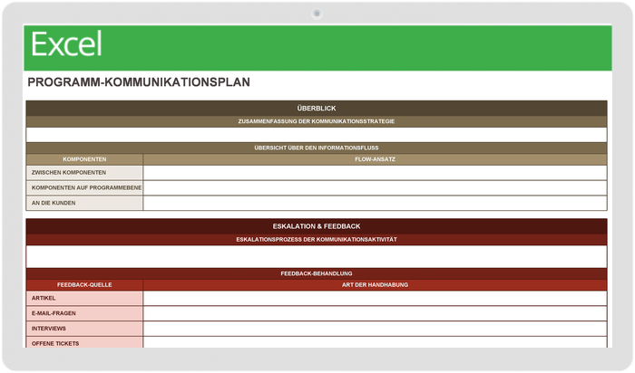 Vorlage für einen Programmkommunikationsplan