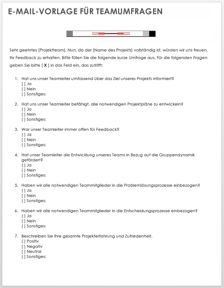  E-Mail-Vorlage für Teamumfragen